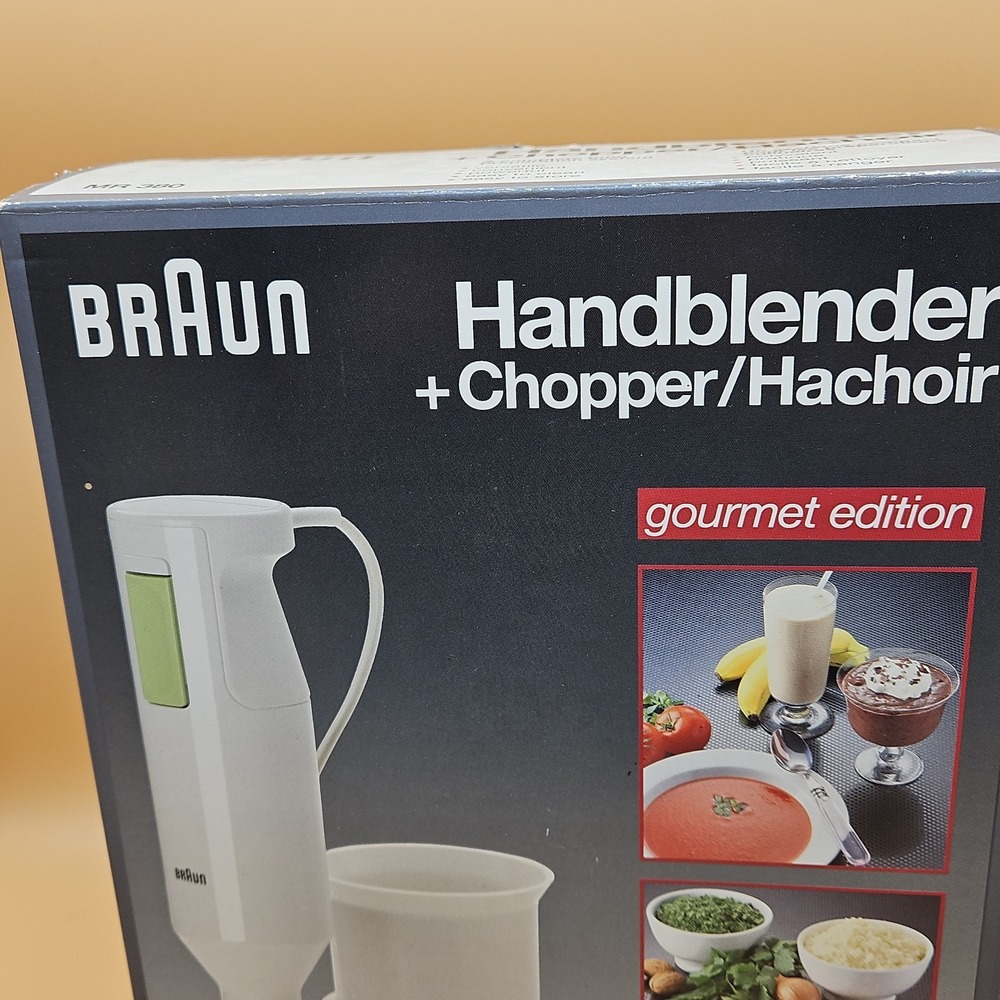 Braun Hand Blender + Chopper Gourmet Edition MR 380 New In Box Vintage NOS - Picture 2 of 8